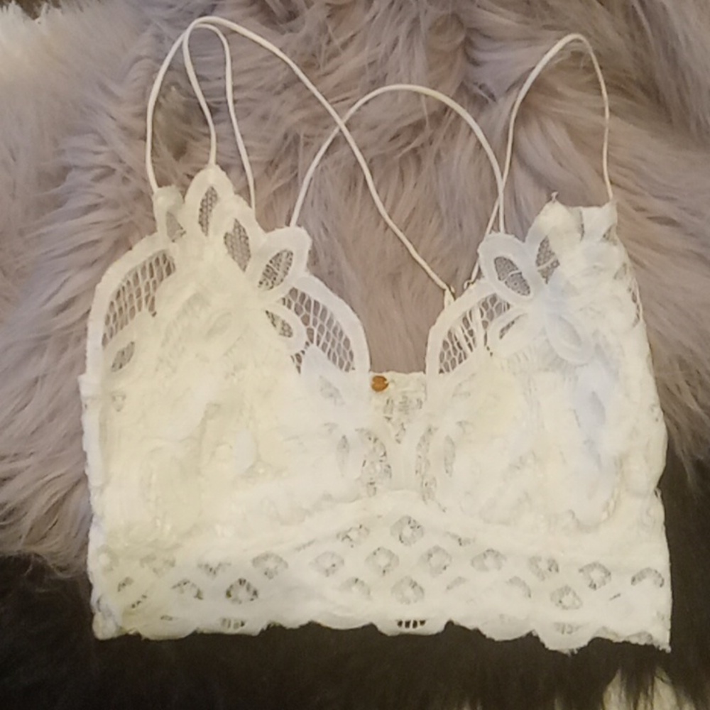 Free People Bralette white Adella Size Small - Picture 3 of 5